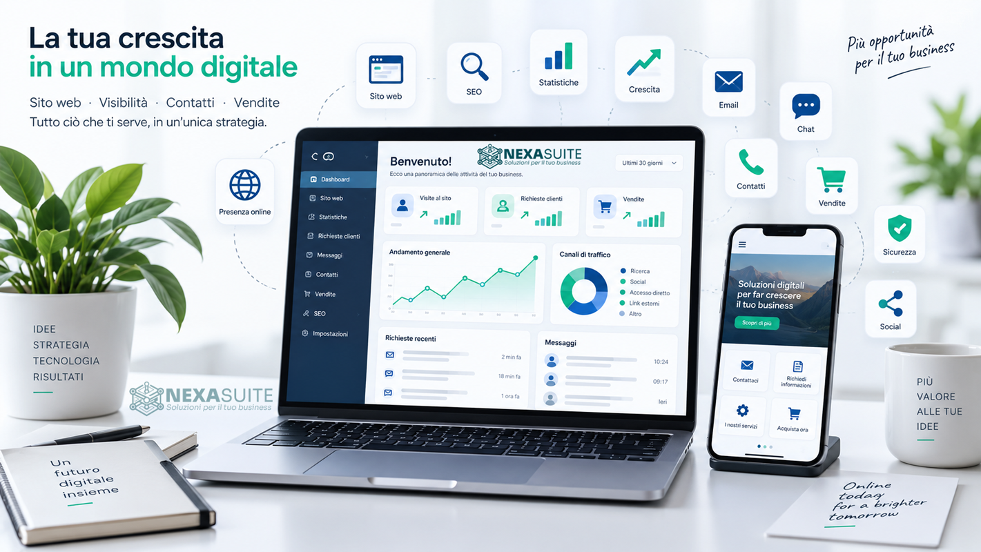Strategia digitale per aumentare visibilità, contatti e opportunità online con Nexa Suite