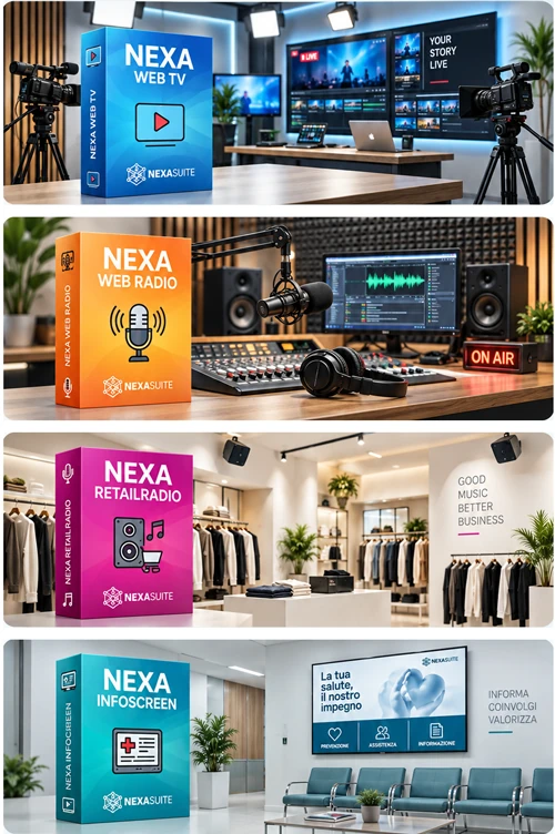 WebTV, WebRadio, RetailRadio e InfoScreen Nexa Suite