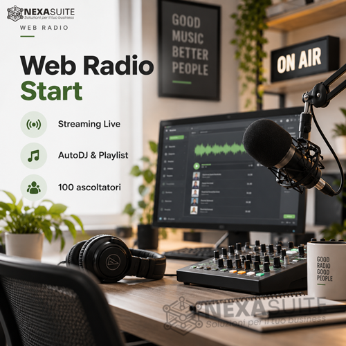 Web Radio Start Nexa Suite per streaming audio, AutoDJ e palinsesto automatico