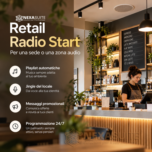 Retail Radio Start radio del tuo locale con musica