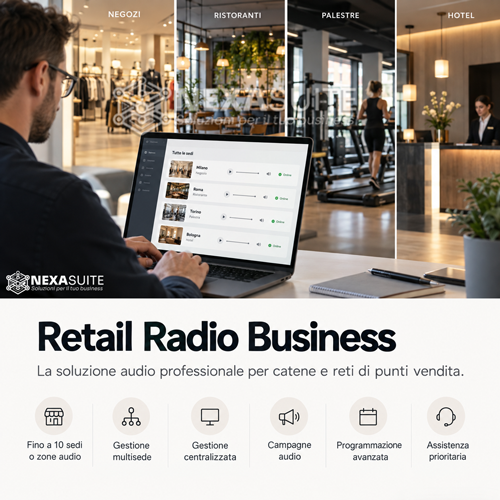 Retail Radio Business per la gestione centralizzata di più sedi e zone audio